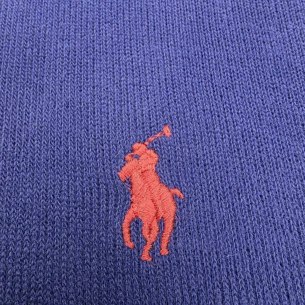 Polo Ralph Lauren Sweater Mens XXL Blue 1/4 Zip Pullover Red Pony Knit Preppy - Picture 14 of 16